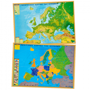ΕΛΛΗΝΟΕΚΔΟΤΙΚΗ ΧΑΡΤΗΣ ΕΥΡΩΠΗΣ ΠΟΛΙΤΙΚΟΣ - ΓΕΩΦΥΣΙΚΟΣ ΑΝΑΡΤΗΣΗΣ ΠΛΑΣΤΙΚΟΠΟΙΗΜΕΝΟΣ 70Χ100