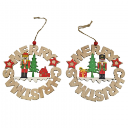 ΧΡΙΣΤΟΥΓΕΝΝΙΑΤΙΚΟ ΣΤΕΦΑΝΙ ΞΥΛΙΝΟ ΚΑΡΥΟΘΡΑΥΣΤΗΣ Φ14,5cm 93-2933