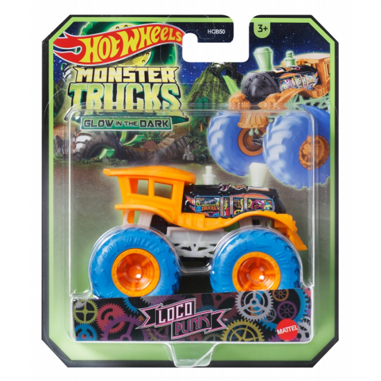 MATTEL HOT WHEELS MONSTER TRUCK GLOW IN THE DARK LOCO PUNK HCB50 / HVH79