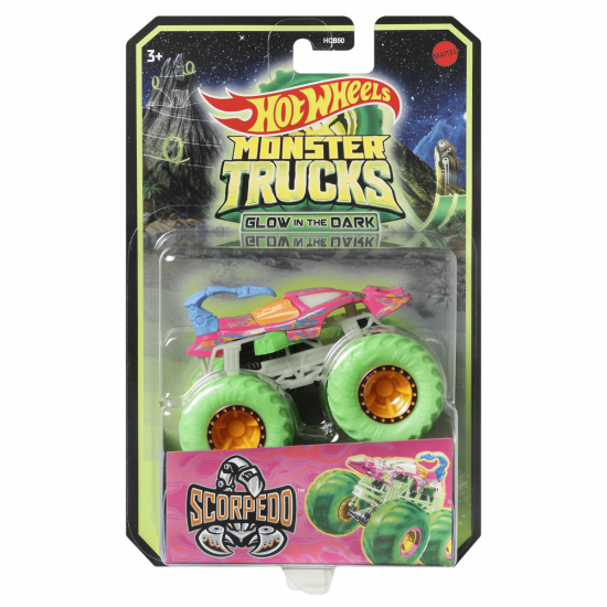 MATTEL HOT WHEELS MONSTER TRUCK GLOW IN THE DARK SCORPEDO HCB50 / HWC83