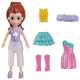 MATTEL POLLY POCKET ΚΟΥΚΛΑ ΜΕ 3 ΣΕΤ ΜΟΔΑΣ ΚΟΚΚΙΝΑ ΜΑΛΛΙΑ HNF50 / HKV82