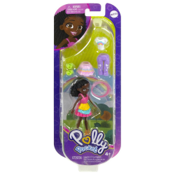 MATTEL POLLY POCKET ΚΟΥΚΛΑ ΜΕ 3 ΣΕΤ ΜΟΔΑΣ ΜΑΥΡΑ ΜΑΛΛΙΑ HNF50 / HKV84