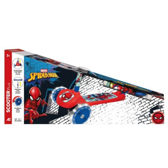 AS COMPANY ΠΑΙΧΝΙΔΟΛΑΜΠΑΔΑ SCOOTER PLUS SPIDERMAN ΦΩΤΙΖΟΜΕΝΕΣ ΡΟΔΕΣ 1500-50290