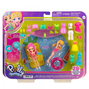 MATTEL POLLY POCKET 2 ΚΟΥΚΛΕΣ ΜΕ ΣΕΤ ΜΟΔΑΣ - FRUIT POOL FUN HNF51 / HKV95
