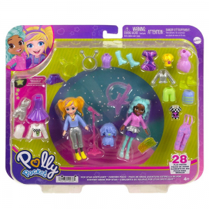 MATTEL POLLY POCKET 2 ΚΟΥΚΛΕΣ ΜΕ ΣΕΤ ΜΟΔΑΣ - POPSTAR SPOTLIGHT HNF51 / HKV97