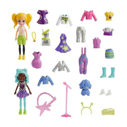 MATTEL POLLY POCKET 2 ΚΟΥΚΛΕΣ ΜΕ ΣΕΤ ΜΟΔΑΣ - POPSTAR SPOTLIGHT HNF51 / HKV97