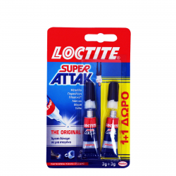 LOCTITE ΚΟΛΛΑ SUPER ATTAK 2Χ3GR 1+1 ΔΩΡΟ Η-821 LOCTITE ΚΟΛΛΑ SUPER ATTAK 2Χ3GR 1+1 ΔΩΡΟ Η-821