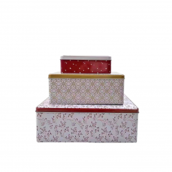 ΧΡΙΣΤΟΥΓΕΝΝΙΑΤΙΚΑ ΚΟΥΤΙΑ ΜΕΤΑΛΛΙΚΑ ΣΕΤ=3ΤΕΜ ΟΡΘΟΓΩΝΙΑ 26Χ18Χ9ΕΚ. / 20Χ14Χ8ΕΚ. / 15Χ10Χ4ΕΚ. 93-3037