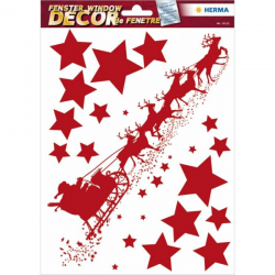 HERMA ΑΥΤΟΚΟΛΛΗΤΟ WINDOW DECOR ΚΟΚΚΙΝΑ ΑΣΤΕΡΙΑ ΜΕ ΕΚΛΗΘΡΟ 15112