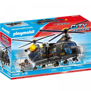 PLAYMOBIL CITY ACTION - ΕΛΙΚΟΠΤΕΡΟ ΕΙΔΙΚΩΝ ΔΥΝΑΜΕΩΝ ΜΕ ΔΥΟ ΕΛΙΚΕΣ 71149