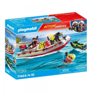 PLAYMOBIL ACTION HEROES - ΦΟΥΣΚΩΤΟ ΣΚΑΦΟΣ ΠΥΡΟΣΒΕΣΤΙΚΗΣ ΜΕ ΘΑΛΑΣΣΙΟ SCOOTER 71464