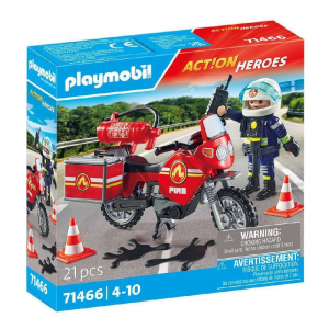 PLAYMOBIL ACTION HEROES - ΠΥΡΟΣΒΕΣΤΗΣ ΜΕ ΜΟΤΟΣΙΚΛΕΤΑ 71466
