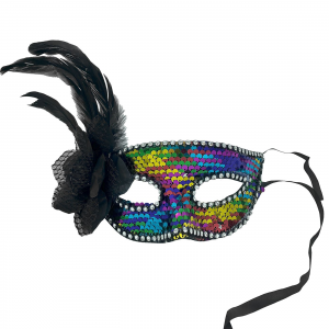 ΑΠΟΚΡΙΑΤΙΚΗ ΜΑΣΚΑ ΒΕΝΕΤΣΙΑΝΙΚΗ ΜΕ ΛΟΥΛΟΥΔΙ ΦΤΕΡΑ ΚΑΙ ΠΟΥΛΙΕΣ 3-2399