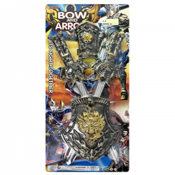 ΣΕΤ ΜΕ ΠΕΡΙΚΑΡΠΙΟ, ΑΣΠΙΔΑ ΚΑΙ 2 ΣΠΑΘΙΑ 4ΤΕΜ 63x29cm 3-2427