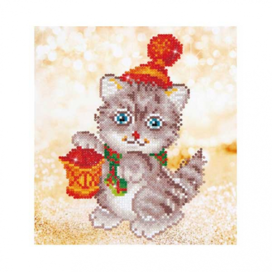 DIAMOND DOTZ ΚΑΤΑΣΚΕΥΗ ΨΗΦΙΔΩΤΟ ΣΕ ΡΟΛΛΟ CHRISTMAS KITTEN GLOW DD3.013