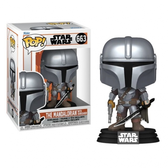 FUNKO POP : STAR WARS THE MANDALORIAN WITH DARK SABER #663 765503