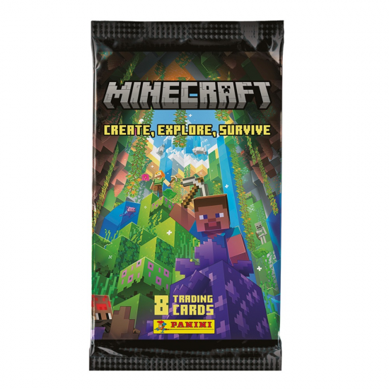 PANINI ΚΑΡΤΕΣ MINECRAFT CREATE EXPLORE SURVIVE ΦΑΚΕΛΑΚΙ 8 ΚΑΡΤΕΣ 096014