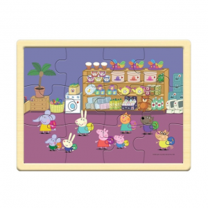 GIOCHI PREZIOSI PEPPA PIG PUZZLE ΞΥΛΙΝΟ 12 ΤΕΜ. Η ΠΕΠΑ ΣΤΟ SUPER MARKET PP025000