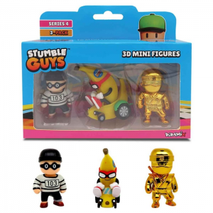 JUST TOYS STUMBLE GUYS 3D MINI FIGURES SERIES 4 ΣΕΤ 3 ΦΙΓΟΥΡΕΣ 40003