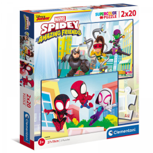 CLEMENTONI PUZZLE 2Χ20 ΤΕΜ SUPER COLOR SPIDEY AND HIS AMAZING FRIENDS 88227 / 24794