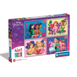 CLEMENTONI 4 IN 1 PUZZLE 12-16-20-24 ΤΕΜ SUPER COLOR DISNEY PRINCESS 88235 / 21517