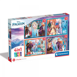 CLEMENTONI 4 IN 1 PUZZLE 12-16-20-24 ΤΕΜ SUPER COLOR DISNEY FROZEN 2 87427 / 21518
