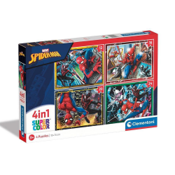 CLEMENTONI 4 IN 1 PUZZLE 12-16-20-24 ΤΕΜ SUPER COLOR MARVEL SPIDERMAN 87427 / 21515