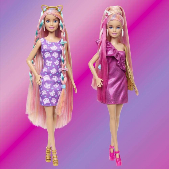 MATTEL BARBIE ΚΟΥΚΛΑ ΜΕ ΠΟΛΥΧΡΩΜΑ ΜΑΛΛΙΑ JDC85 / HKT95