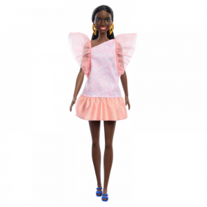 MATTEL BARBIE FASHIONISTAS ΜΕΛΑΧΡΙΝΗ ΡΟΖ ΦΟΡΕΜΑ ΜΕ ΚΟΡΑΛΙ ΤΟΥΛΙ FBR37 / HRH14