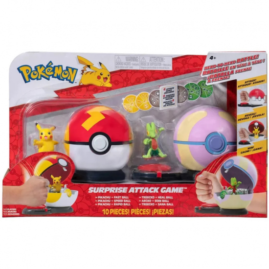 POKEMON ΠΑΙΧΝΙΔΙ ΜΑΧΗΣ 2 ΤΕΜ.W3 PIKACHU + FAST BALL AND TREECKO + HEAL BALL PKW3165