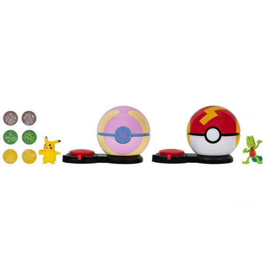 POKEMON ΠΑΙΧΝΙΔΙ ΜΑΧΗΣ 2 ΤΕΜ.W3 PIKACHU + FAST BALL AND TREECKO + HEAL BALL PKW3165