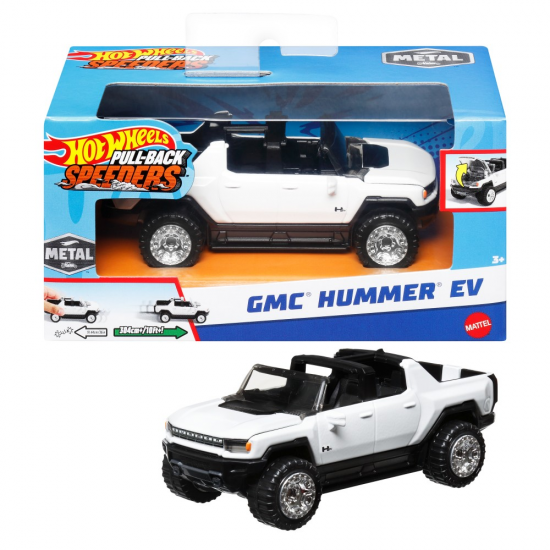 MATTEL HOT WHEELS ΑΥΤΟΚΙΝΗΤΑΚΙΑ PULL BACK ΜΕ ΑΝΟΙΓΟΜΕΝΑ ΜΕΡΗ GMC HUMMER EV HPR70 / HPR86