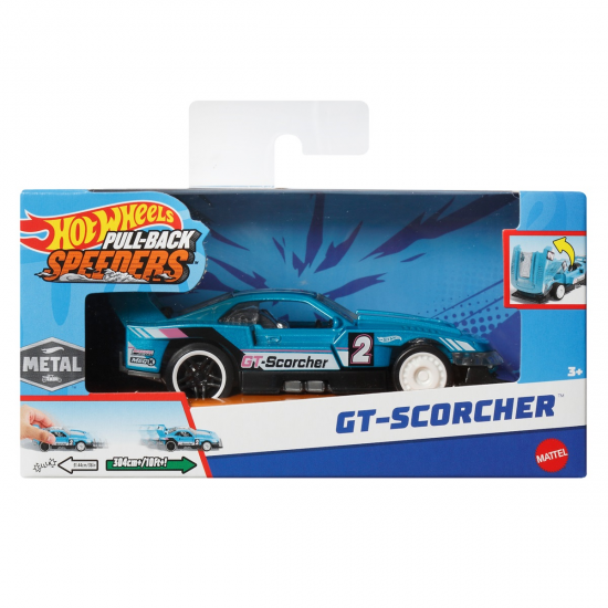 MATTEL HOT WHEELS ΑΥΤΟΚΙΝΗΤΑΚΙΑ PULL BACK ΜΕ ΑΝΟΙΓΟΜΕΝΑ ΜΕΡΗ GT-SCORCHER HPR70 / HPR81