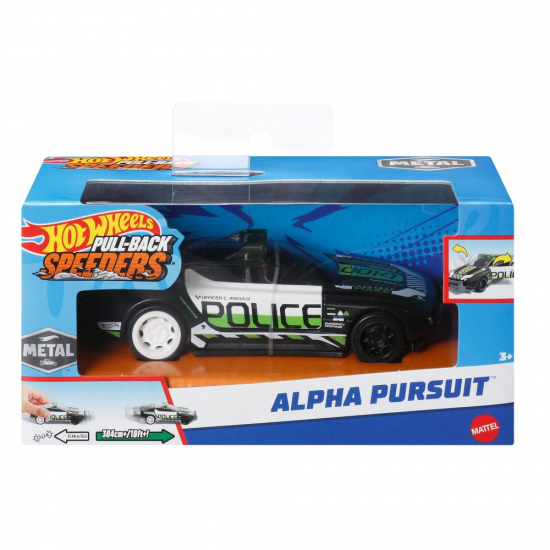 MATTEL HOT WHEELS ΑΥΤΟΚΙΝΗΤΑΚΙΑ PULL BACK ΜΕ ΑΝΟΙΓΟΜΕΝΑ ΜΕΡΗ ALPHA PURSUIT HPR70 / HPR85