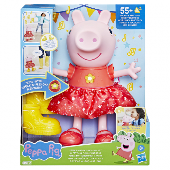 HASBRO PEPPA PIG ΚΟΥΚΛΑ PEPPA'S MUDDY PUDDLES PARTY F8873