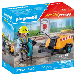 PLAYMOBIL ACTION HEROES - ΕΡΓΑΤΗΣ ΜΕ ΚΟΜΠΡΕΣΕΡ 71752