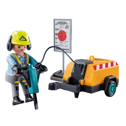 PLAYMOBIL ACTION HEROES - ΕΡΓΑΤΗΣ ΜΕ ΚΟΜΠΡΕΣΕΡ 71752