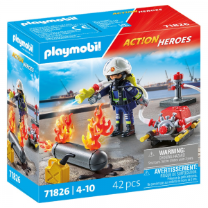 PLAYMOBIL ACTION HEROES - ΠΥΡΟΣΒΕΣΤΗΣ ΜΕ ΑΝΤΛΙΑ ΝΕΡΟΥ 71826