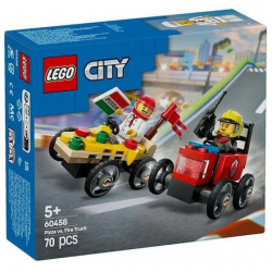 LEGO CITY PIZZA VS FIRE TRUCK RACE CAR 60458