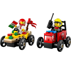 LEGO CITY PIZZA VS FIRE TRUCK RACE CAR 60458
