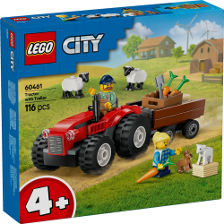 LEGO CITY RED FARM TRACTOR WITH TRAILER AND SHEEP 60461