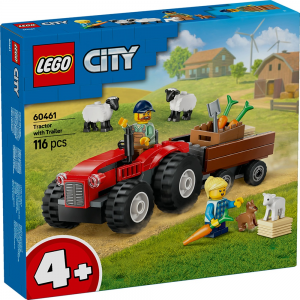 LEGO CITY RED FARM TRACTOR WITH TRAILER AND SHEEP 60461