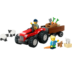 LEGO CITY RED FARM TRACTOR WITH TRAILER AND SHEEP 60461