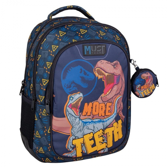 MUST ΤΣΑΝΤΑ ΔΗΜΟΤΙΚΟΥ ΜΕ 3 ΘΗΚΕΣ JURASSIC WORLD MORE TEETH 572002