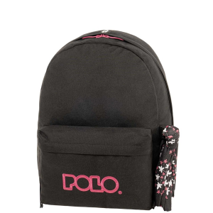 POLO ΤΣΑΝΤΑ ORIGINAL SCARF ΜΑΥΡΗ ΜΕ ΡΟΖ 901135-2044