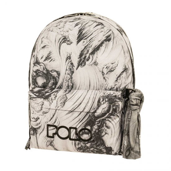 POLO ΤΣΑΝΤΑ ORIGINAL DOUBLE SCARF SHAPES ΑΣΠΡΗ ΜΑΥΡΗ 901202-8341