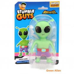 JUST TOYS MONSTERFLEX STUMBLE GUYS SUPER STRETCHY - GREEN ALIEN RARE 0505