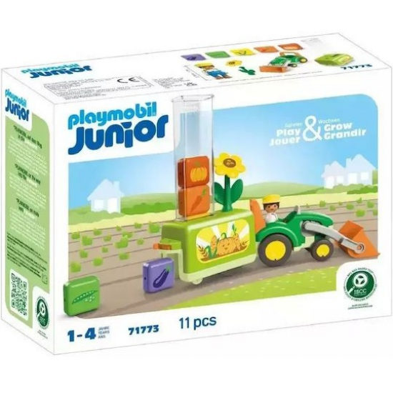 PLAYMOBIL JUNIOR - ΤΡΑΚΤΕΡ ΜΕ ΛΑΧΑΝΙΚΑ 71773