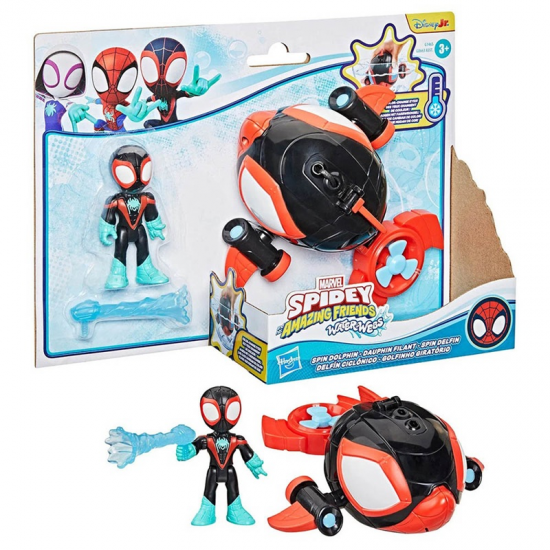 HASBRO MARVEL SPIDEY AND HIS AMAZING FRIENDS WATERWEBS-SPIN DOLPHIN FIGURES AND VEHICLES G0663/G1465 HASBRO MARVEL SPIDEY AND HIS AMAZING FRIENDS WATERWEBS-SPIN DOLPHIN FIGURES AND VEHICLES G0663/G1465