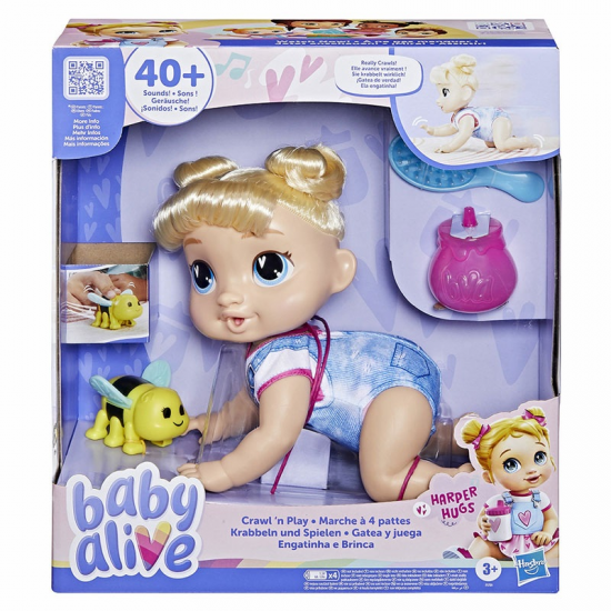 HASBRO BABY ALIVE BLONDE HAIR CRAWL N' PLAY HARPER HUGS F9709 HASBRO BABY ALIVE BLONDE HAIR CRAWL N' PLAY HARPER HUGS F9709